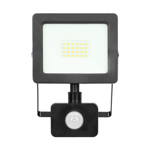 ALLED 20W Naświetlacz LED z PIR, 1600lm, IP44, 4000K, Alu+szkło