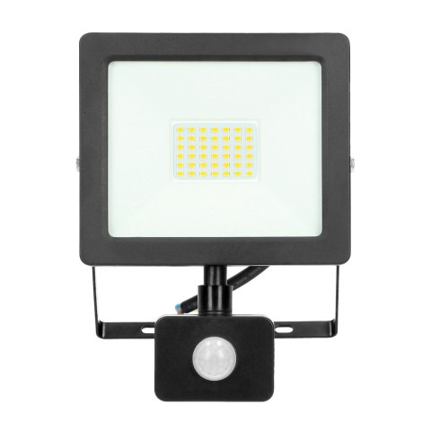 ALLED 30W Naświetlacz LED z PIR, 2400lm, IP44, 4000K, Alu+szkło