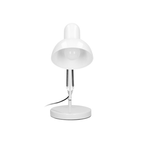 DEON, lampa biurkowa, 60W, E27, wysoka, stal, biała