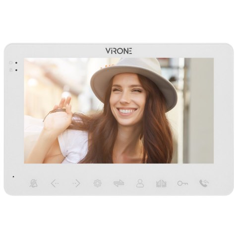 Zestaw wideo domofonowy, bezsłuchawkowy, kolor, LCD 7", menu OSD, WI-FI + APP na telefon, sterowanie bramą, biały, VIFAR