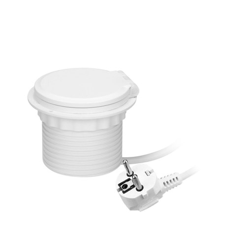 Gniazdo meblowe ?8cm wpuszczane w blat z ładowarką indukcyjną, ładowarką USB z 2 gniazdami A i C, przelotką kablową i przewodem 