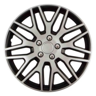 Kołpak samochodowy czarno srebrny ze śrubami chrom dakar nc 16" cali