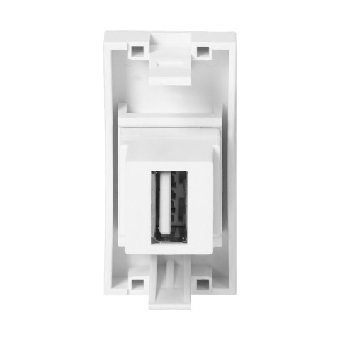 NOEN USB data, gniazdo modułowe 22,5x45mm USB data 2.0, przelotka, białe