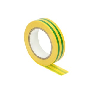 Taśma izolacyjna żółto/zielona, uniepalniona, szerokość 15mm, grubość 0,13mm, 10m długości