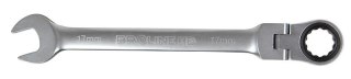 35497 Klucze oczkowo-płaskie, grzechotka przegub, 7sztuk (8-19mm), CV, Proline HD
