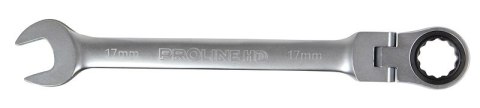 35497 Klucze oczkowo-płaskie, grzechotka przegub, 7sztuk (8-19mm), CV, Proline HD