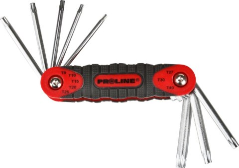 48388 Klucze Torx CrV zestaw 8 elementów T9-T40, Proline