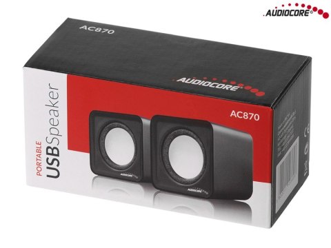 AC870 B 43398 Głośniki komputerowe 6W USB Silver&Black