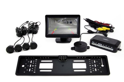 Zestaw czujników tft01 4,3" z kamerą cam-402 led 4 sensory czarne