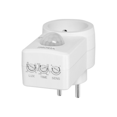 Gniazdkowy czujnik ruchu 120° IP20, 280W
