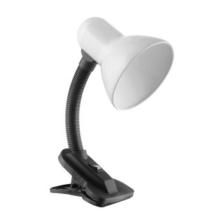 LATSA, lampa biurkowa z klipsem, 40W, E27, stal + tworzywo, biała