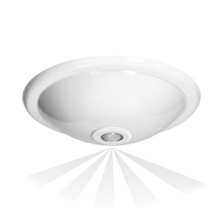 ROVO PC, plafon oświetleniowy z czujnikiem ruchu 360st, 2x40W, E27, IP20, polikarbon mleczny