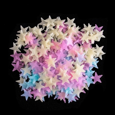 AG683A Gwiazdki fluorescenc 100 szt mix