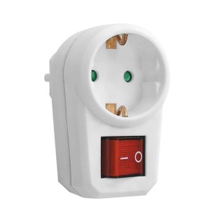 Adapter 1x2P+Z (Schuko) z włącznikiem, biały