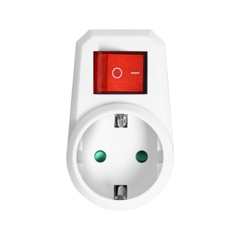 Adapter 1x2P+Z (Schuko) z włącznikiem, biały