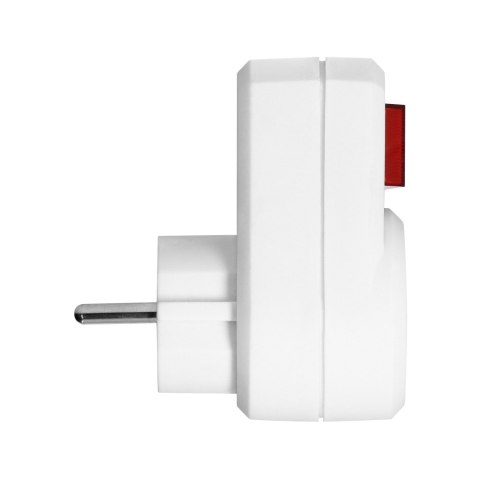 Adapter 1x2P+Z (Schuko) z włącznikiem, biały