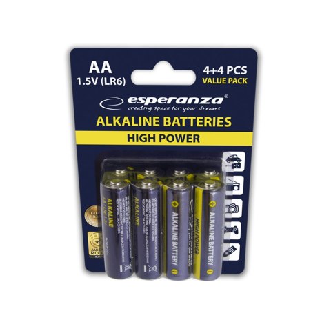 EZB103 Esperanza baterie alkaliczne aa 8szt blister