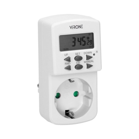 Elektroniczny programator czasowy, MINI, 1800W, 8A, 10 programów, wersja Schuko