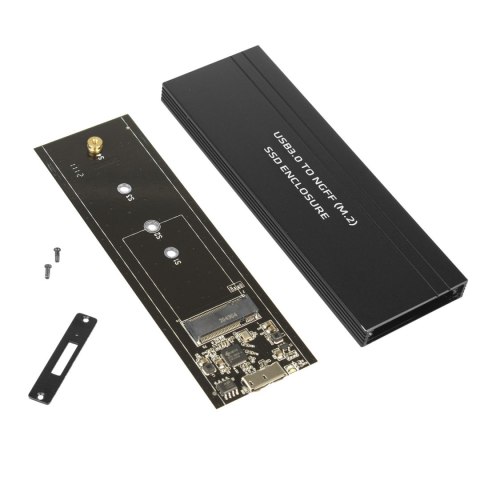 Obudowa dysku Maclean, SSD M.2, NGFF, USB 3.0, rozmiary 2230/2240/2260/2280, aluminiowa obudowa, MCE582