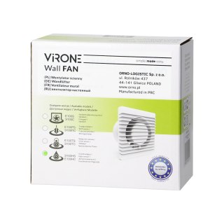 Wentylator łazienkowy 100mm, natynkowy z czujnikiem wilgoci i wyłącznikiem czasowym
