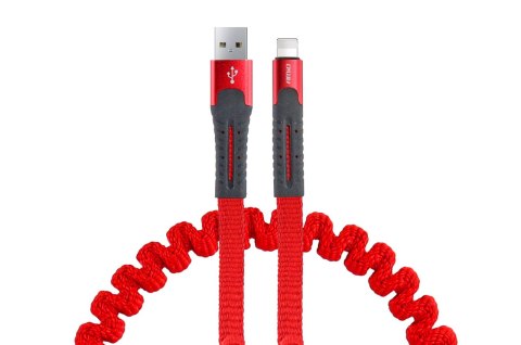 Kabel usb iphone lightning sprężynujący 1.2 m uc-13 amio-02530