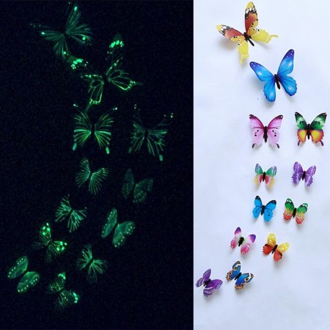 AG683D Motyle fluorescencyjne 12szt mix
