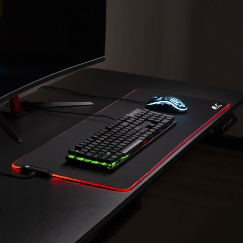 Gamingowa podkładka pod mysz klawiaturę z podświetleniem LED RGB NanoRS, 800x300x4mm, RS705