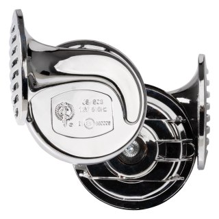 Klakson sygnał dźwiękowy chrom 12v 2 sztuki chr-01 amio-01715
