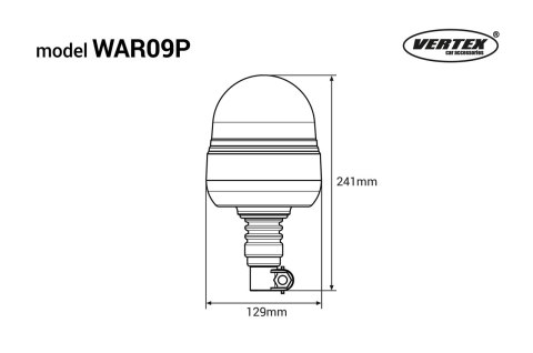 Lampa ostrzegawcza błyskowa kogut 39 led flex r65 r10 12v 24v war09p amio-01501
