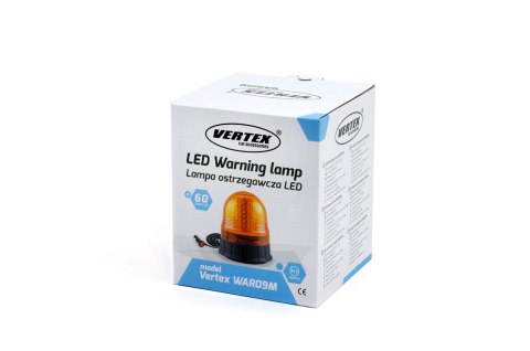 Lampa ostrzegawcza błyskowa kogut 80 led magnes r10 12v 24v w09m amio-01502