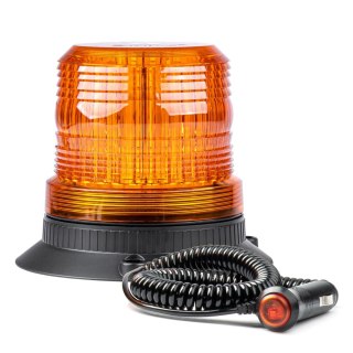 Lampa ostrzegawcza błyskowa kogut 80 led magnes r10 12v 24v w14m amio-01503