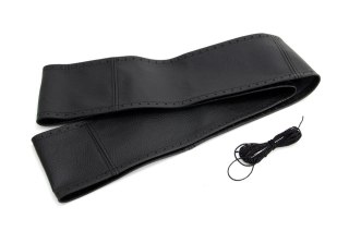 Pokrowiec sznurowany skórzany na kierownicę samochodową l 41-43cm amio-01762
