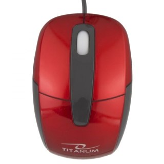 TM108R Mysz przewodowa 3D optyczna USB Barracuda czerwona Titanum