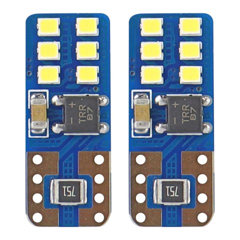 Żarówki led canbus 12smd ultrabright 2016 t10e w5w white 12v 24v amio-01638
