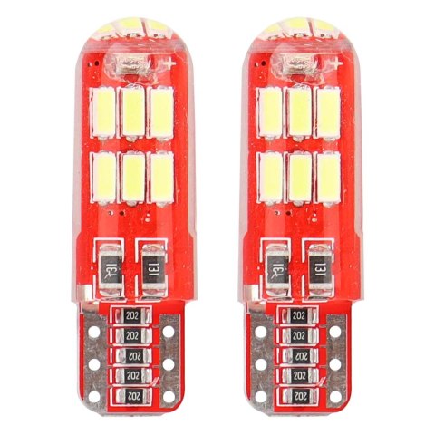 Żarówki led canbus 15smd 4014 t10e w5w silca white 12v amio-01443