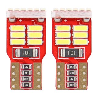 Żarówki led canbus 18smd 4014 t10e w5w white 12v amio-01286