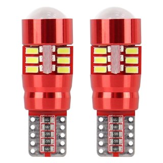 Żarówki led canbus 27smd 3014 t10e w5w white 12v 24v amio-01446