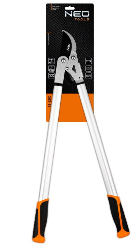 Sekator do gałęzi by-pass 710 mm, zakres do 45 mm, przekładnia zwiększajaca siłe nacisku o 30%
