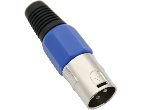1428# Wtyk mikrofonowy xlr 3p na kabel niebieski