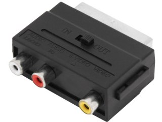 3300# Rozgałęźnik wtyk scart-3 gniazdo rca+przełącznik