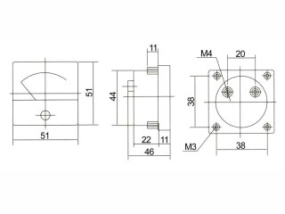 5858# Miernik analogowy amperomierz kwadrat 5a + bocznik