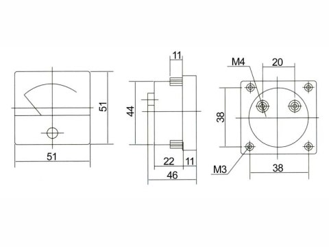 9658# Miernik analogowy amperomierz kwadrat 10a + bocznik