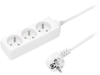 9736# Przedłużacz sieciowy ps-370 3-gniazda z uziemieniem 3m biały 3x1mm