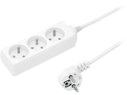9736# Przedłużacz sieciowy ps-370 3-gniazda z uziemieniem 3m biały 3x1mm