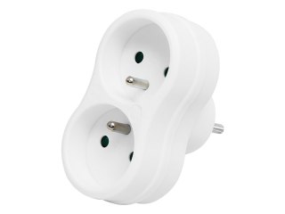 9753# Rozgałęźnik r-270p 2-gniazda z uziemieniem okrągłe