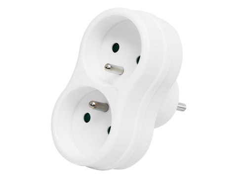 9753# Rozgałęźnik r-270p 2-gniazda z uziemieniem okrągłe