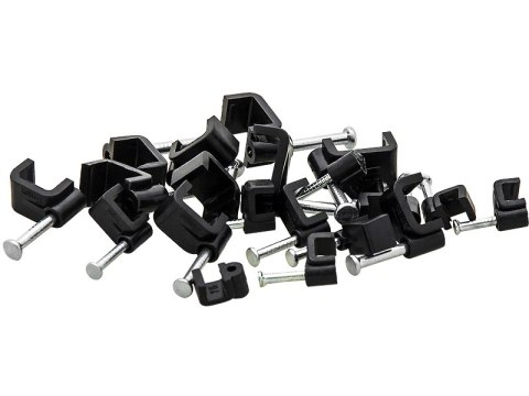 42-007# Uchwyt kabla 8/5mm czarny płaski