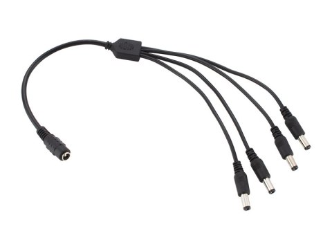 5584# Konektor do taśm led gniazdo dc 2,1/5,5 -4 wtyki czarny
