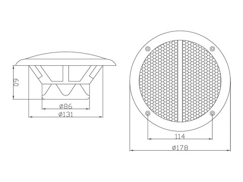 30-713# Głośnik sufitowy ws-180 165mm 80w/8ohm biały