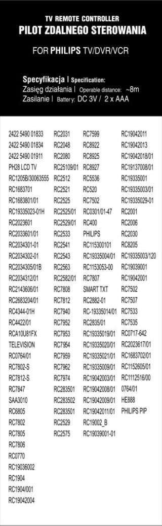 3988# Pilot lcd philips iv blister